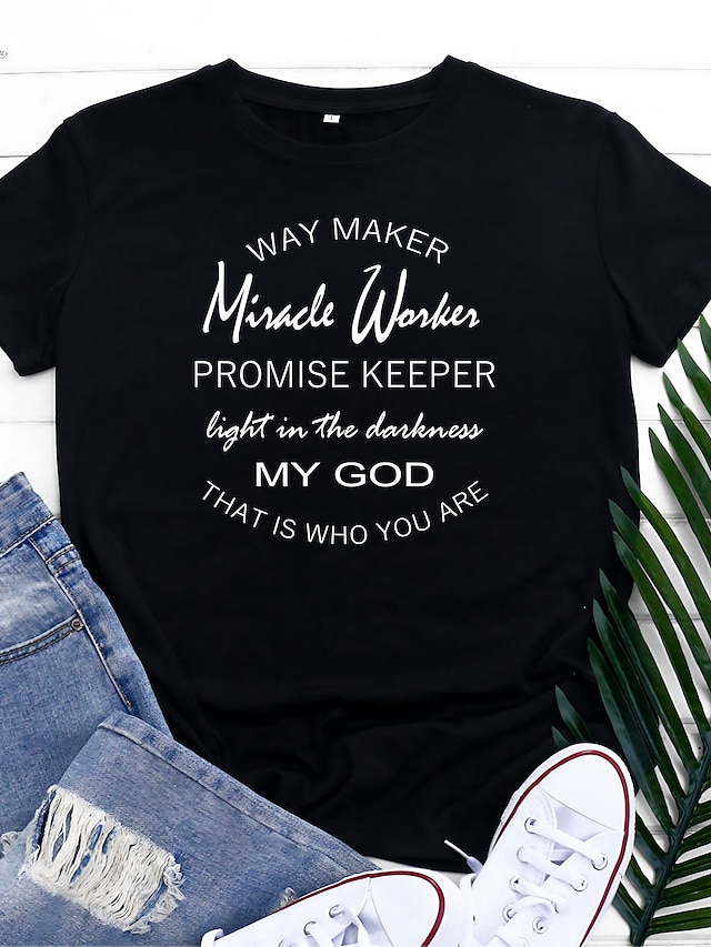  miracle worker t shirt femmes way maker miracle worker promesse gardien chemises chemise chrétienne à manches courtes t-shirts graphiques tops vert
