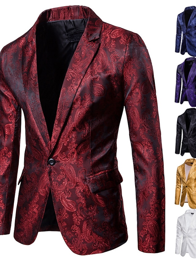 Costume Jacquard Homme 2 Pièces Luxe - Veste Revers Châle, Pantalon Et Noeud Papillon Pour Mariage Et Soirée