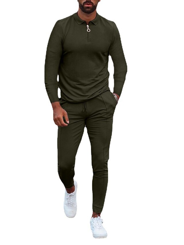  men‘s autumn  long-sleeved slim trend casual fashion sports suit trend