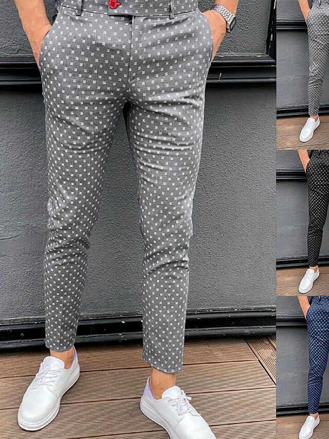  Men's Trousers Chinos Pants Trousers Jogger Pants Spot Pocket Classic Full Length Comfort Outdoor Formal Business Daily Streetwear Chino Black Gray