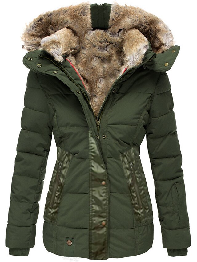  Ladies' Parka with Pockets Casual Party Hooded Coat