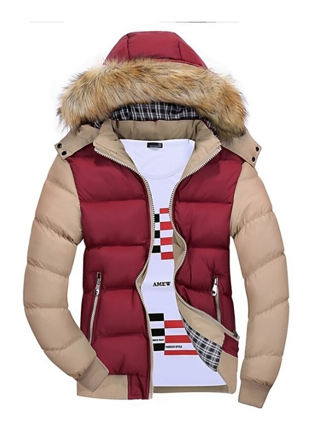  Casacos de neve de inverno masculinos com casaco de pele com capuz e acolchoado acolchoado quente