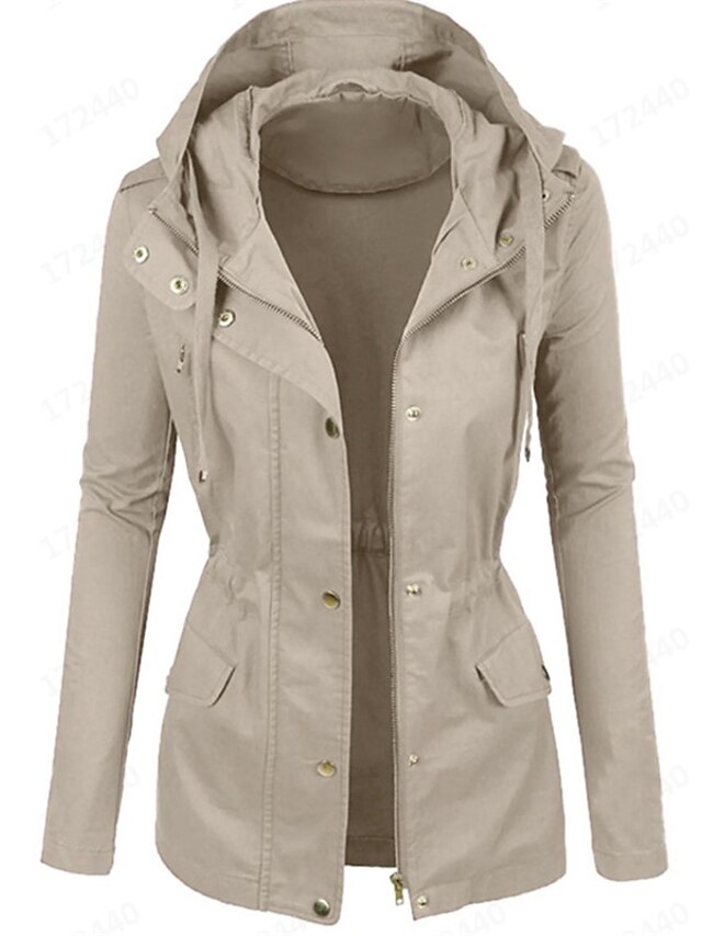  Damen Übergröße Jacke Tasche Glatt Normal Urlaub Kapuzenpullover Langarm Frühling Sommer Standard Schwarz Grau Rosa L XL XXL 3XL 4XL