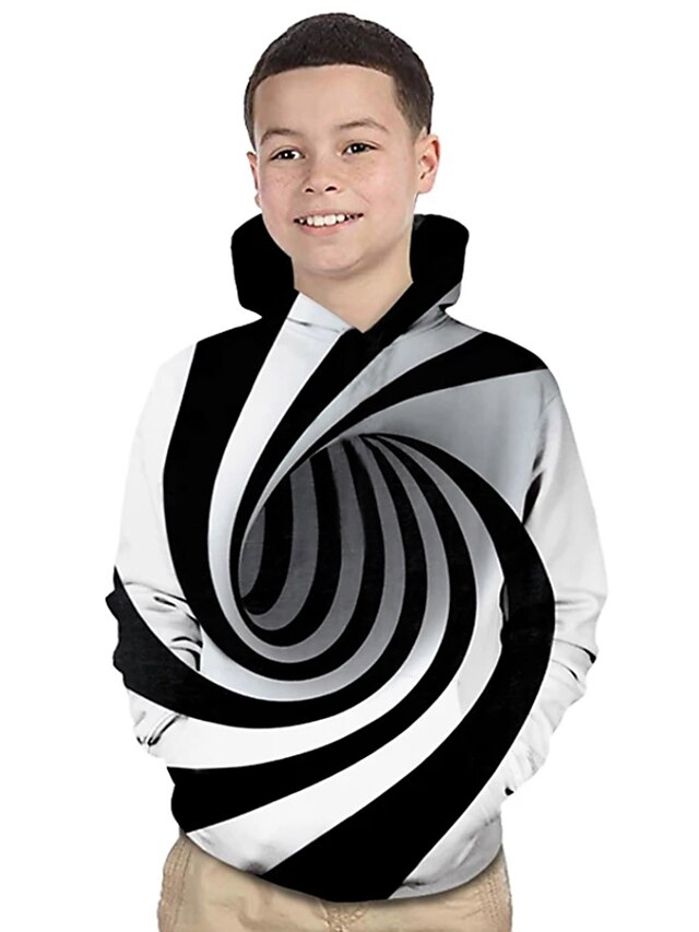  Boys 3D Geometric Hoodie Long Sleeve 3D Print Fall Winter Active Basic Polyester Kids Toddler 3-12 Years Outdoor Daily Indoor
