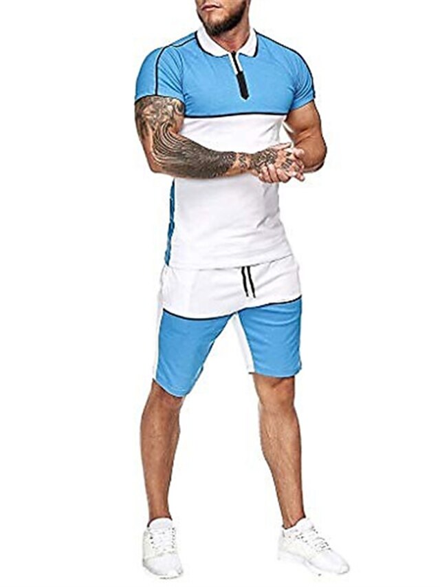  Homens Ternos-Camiseta Moletom Camisa de tênis Conjunto de shorts e camiseta Conjunto Manga Curta 2 Peças Roupa Esportes Designer Casual