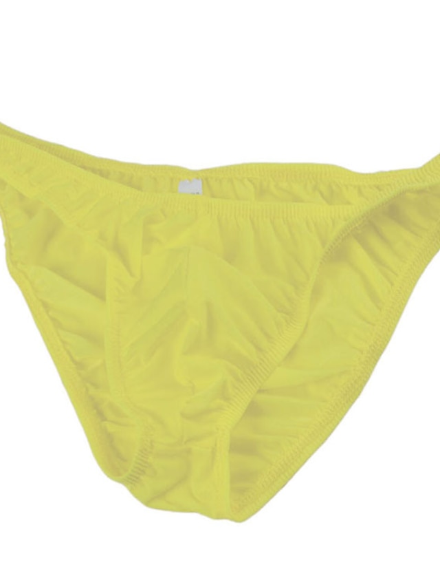  Men's Ruched Briefs Underwear High Elasticity Low Waist 1 PC Light Blue M