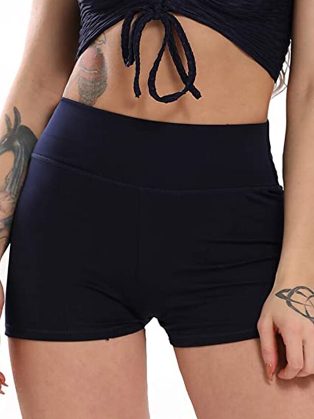  Women's Casual / Sporty Athleisure Ruched Butt Lifting Shorts Short Pants Stretchy Weekend Yoga Plain High Waist Tummy Control Butt Lift Slim Black Gray Wine Navy Blue S M L XL