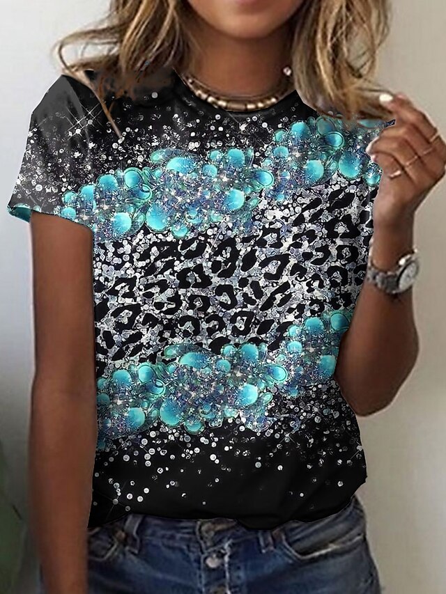  Women's Casual Floral Butterfly Tee