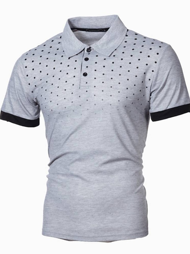  Men's Tennis Shirt Polo Shirt Collar Turndown Casual Daily Streetwear Basic Short Sleeve Patchwork Color Block Slim Black Red Deep Blue Grey Tennis Shirt