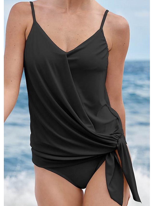  Women's Black 2 Piece Padded Swimsuit