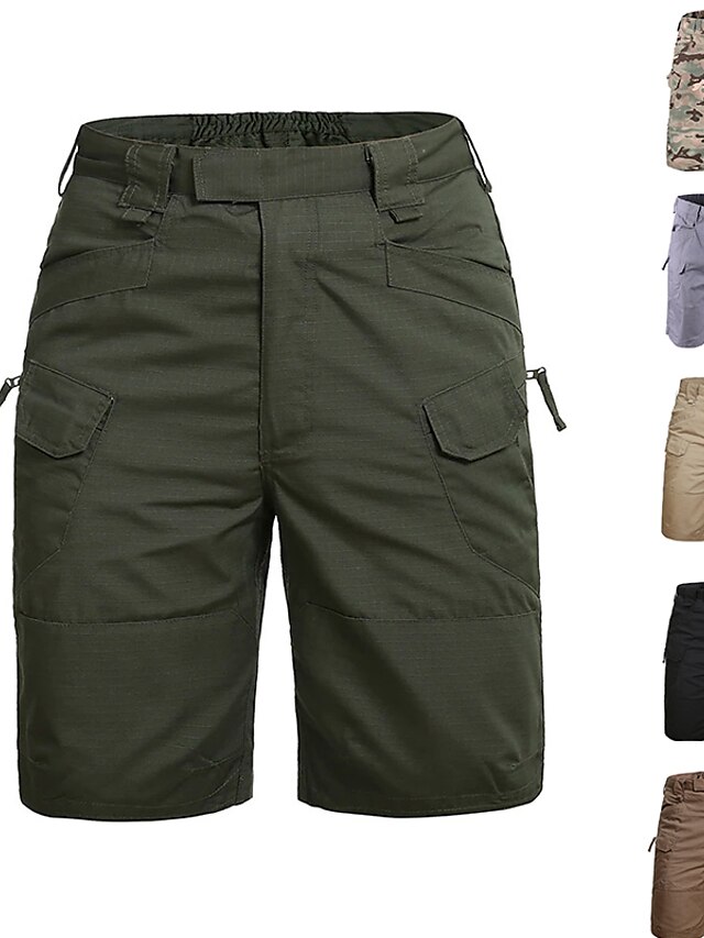  Per uomo Pantaloncini modello cargo Tinta unica Mimetico Pantaloni Informale Verde militare Camuffamento CP