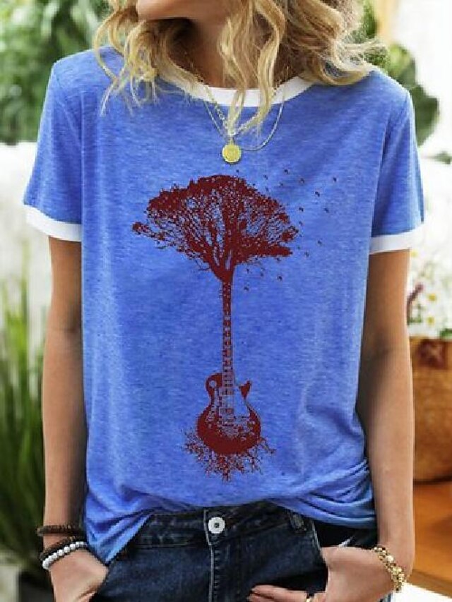  arbre de vie guitare t-shirt femme arbre de musique