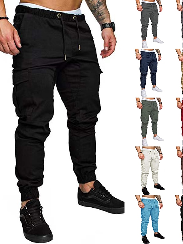  Men's Breathable Cotton Cargo Trousers Casual Streetwear