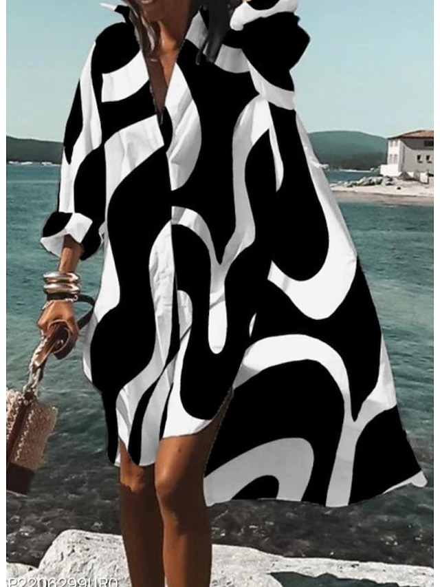  Black Polyester Midi Shift Dress for Women