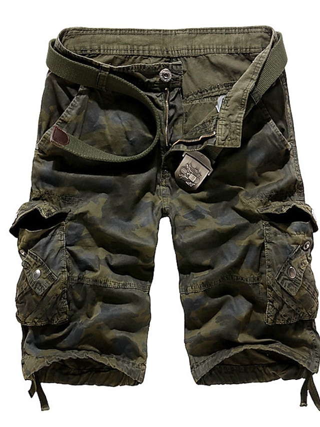  Herre Shorts med lommer Bermuda shorts Arbejdsshorts Trekking-shorts Camouflage Multi lomme Bomuld Dagligdagstøj Streetwear Klassisk Afslappet Militærgrøn Grøn