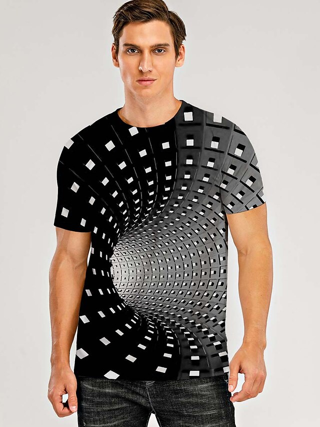  Herre Unisex T skjorte T-skjorter Grafisk 3D Print Rund hals Svart Gul Rød Blå Lilla 3D-utskrift Store størrelser Fest Avslappet Kortermet Klær Gatemote Punk og gotisk
