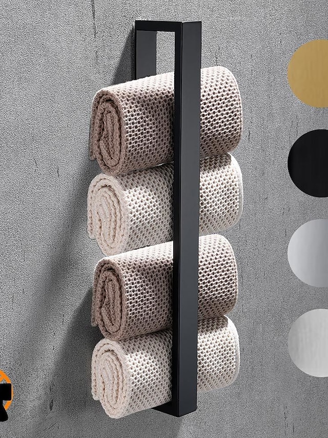  toallero / estante de baño nuevo diseño / autoadhesivo / creativo contemporáneo / moderno acero inoxidable 1 pieza - baño individual / 1 toallero montado en la pared (solo color b cromo)
