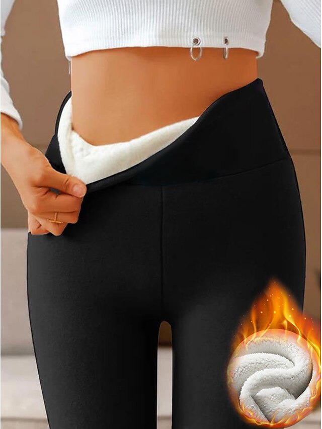  Femme Pantalon en molleton Collants Legging Cheville Micro-élastique Taille haute Collants Casual Sport Yoga Fin de semaine Or noir Vin S M Automne hiver