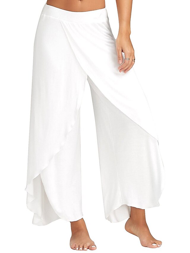  Elegant Mid Waist Women's Culottes in Solid Colors