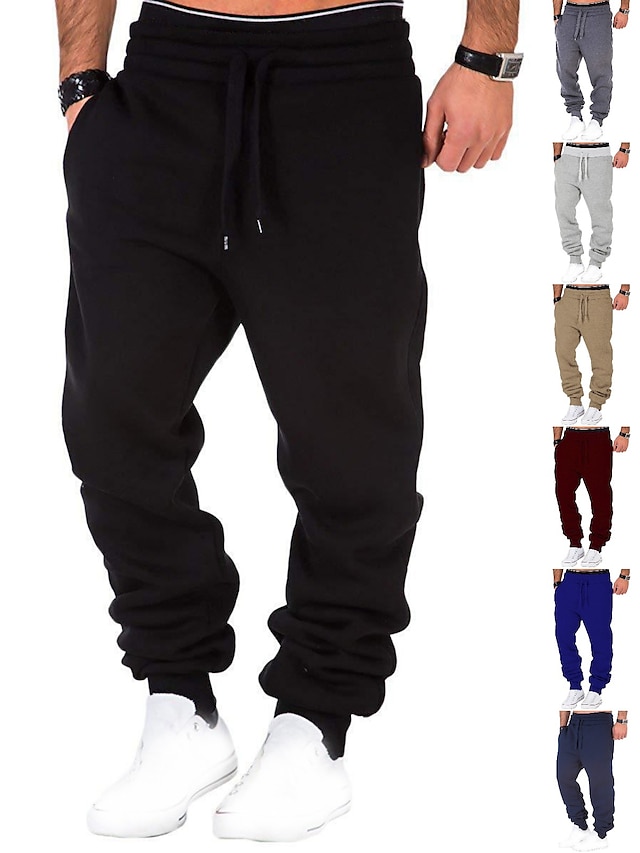  Men's Solid Colored Activewear Joggers