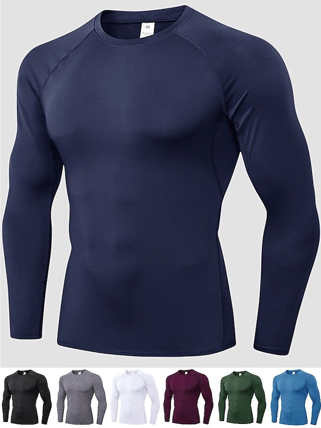 Men's Compression Running Shirt Long Sleeve Spandex