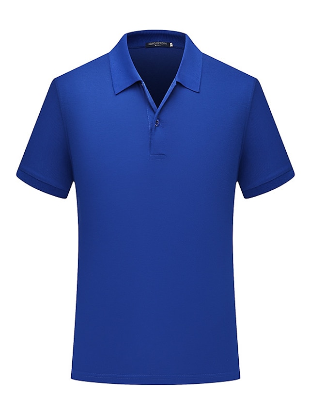  Homens Camisa de golfe Camisa de tênis Côr Sólida Colarinho Colarinho Com Botões Cerimônia Formal Blusas Safira Branco Preto / Verão