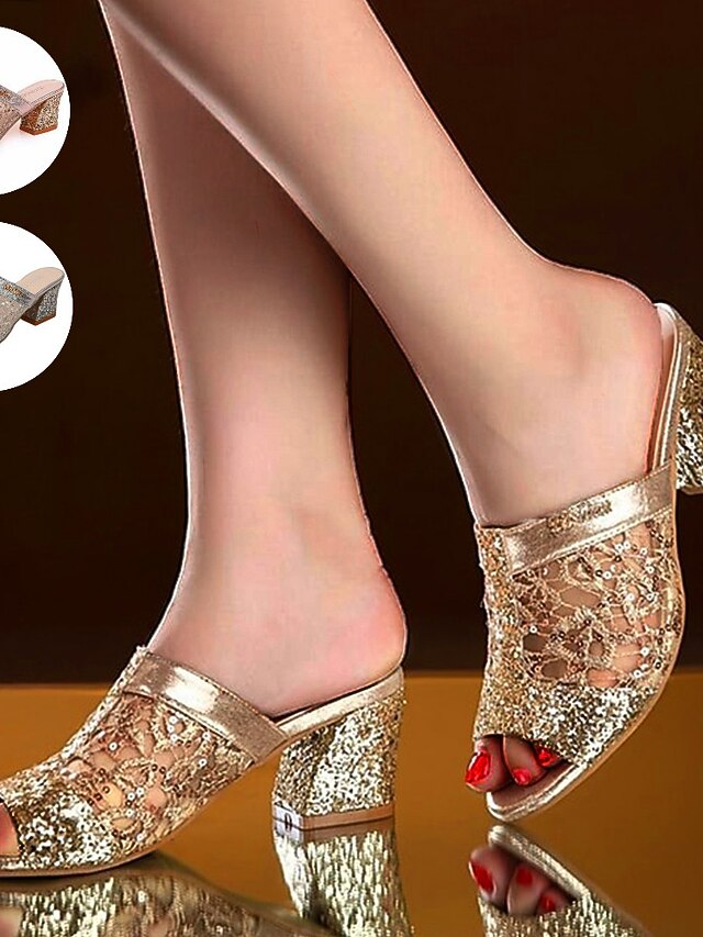 Mules Tendance Femme Design Robuste - Sandales Élégantes à Talons Avec Pointes Ouvertes Pour Quotidien Et Loisirs
