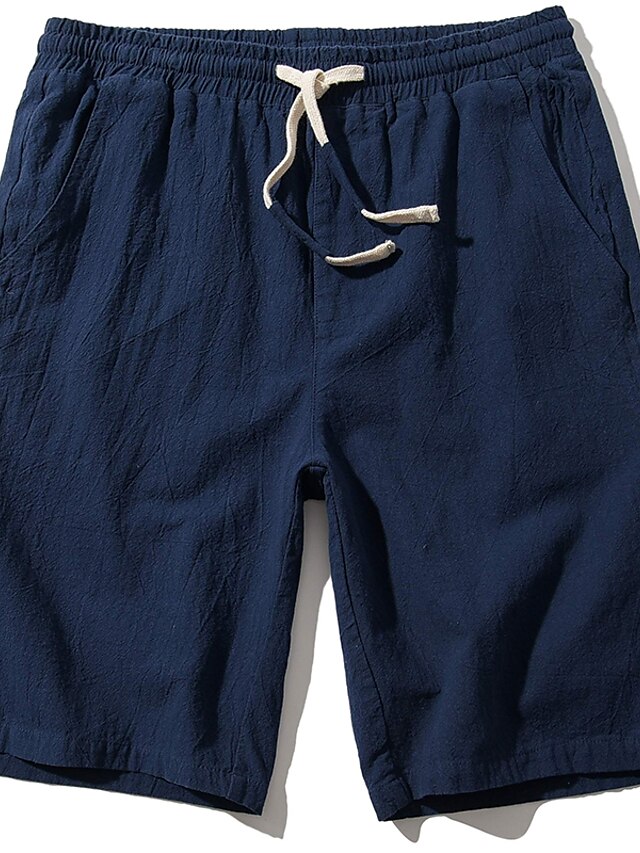 Men's Simple Casual / Sporty Shorts Pants Micro-elastic Solid Color Mid Waist Black Dark Gray Beige S M L XL XXL