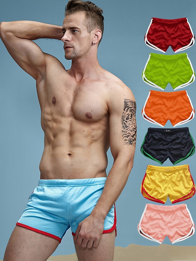  Men's Stylish Quick Dry Board Shorts in Pink Wine Red