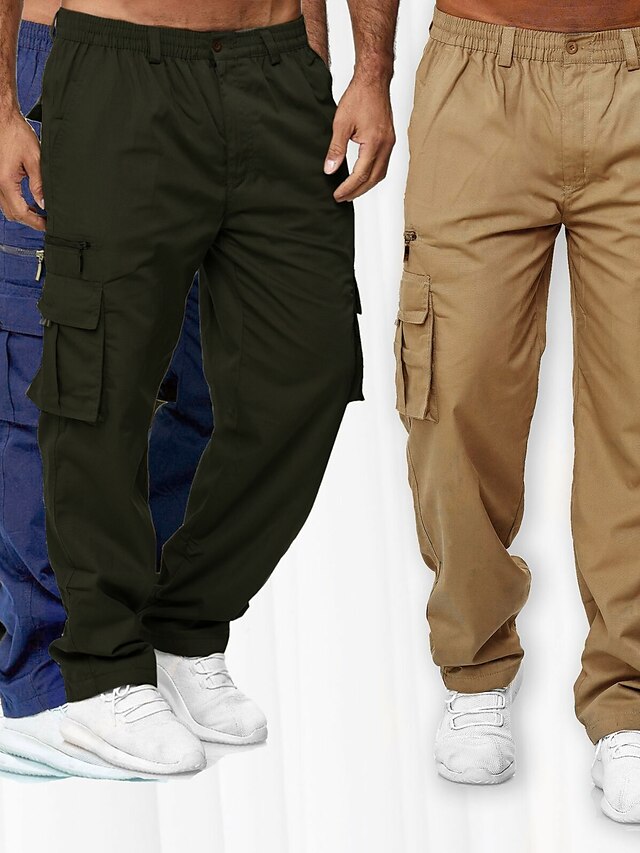  Men's Multi Pocket Cotton Blend Cargo Pants