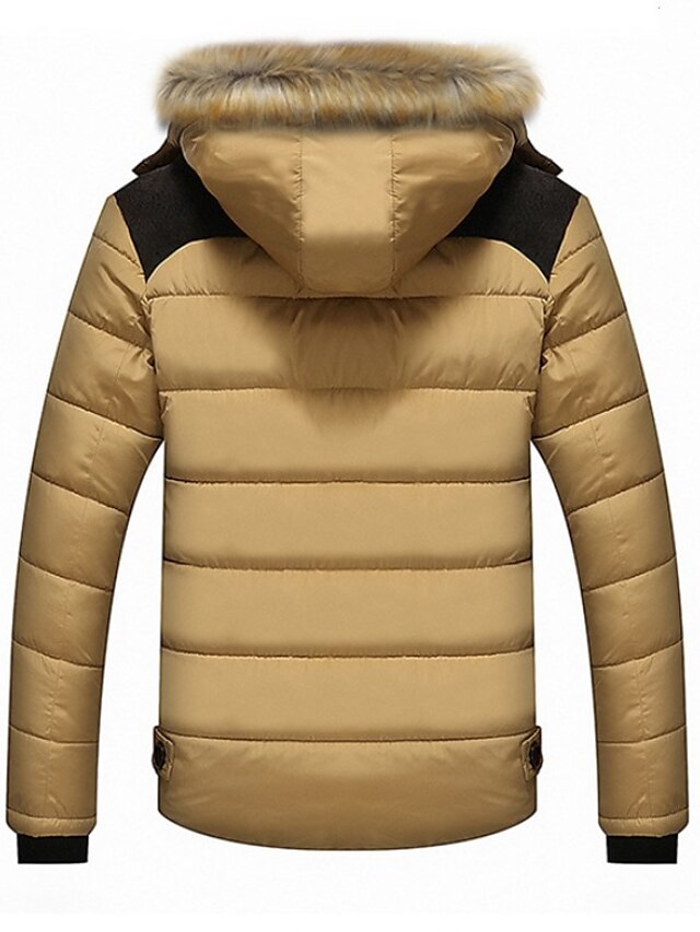 Men's Quilted Winter Sport Puffer Jacket with Detachable Hood