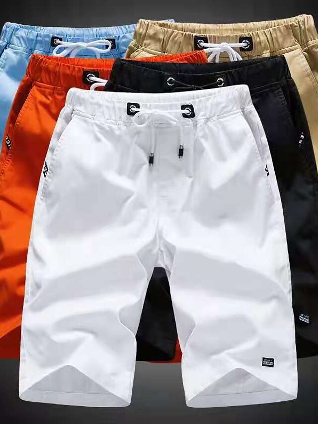  Men's Solid Colored Cotton Board Shorts