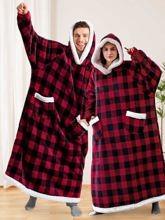 Cobertor vestível superdimensionado de flanela de natal, grosso, macio, quente, longo, cobertor com capuz, moletom com capuz grande, cobertor com capuz para adultos, mulheres, meninas, adolescentes,