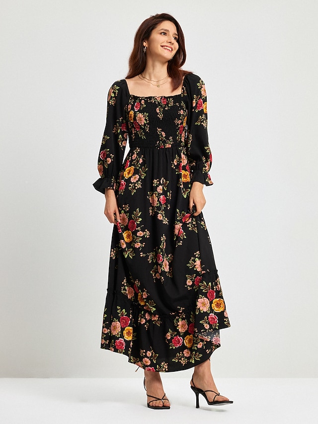  Floral Spring Vacation Dress