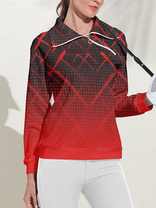  Kvinner Golf Pullover Sweatshirt Langærmet Termisk Varm Topp