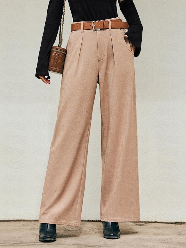  High Waisted Wide Leg Trousers