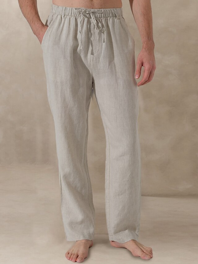  Men's Linen Drawstring Pants