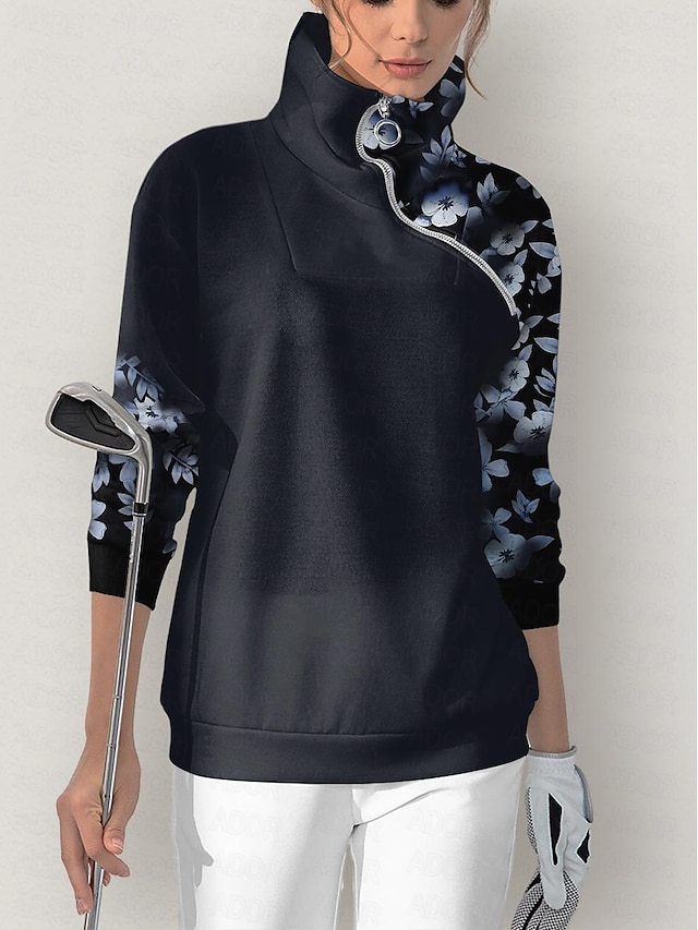  Women's Floral Golf Pullover Sweatshirt