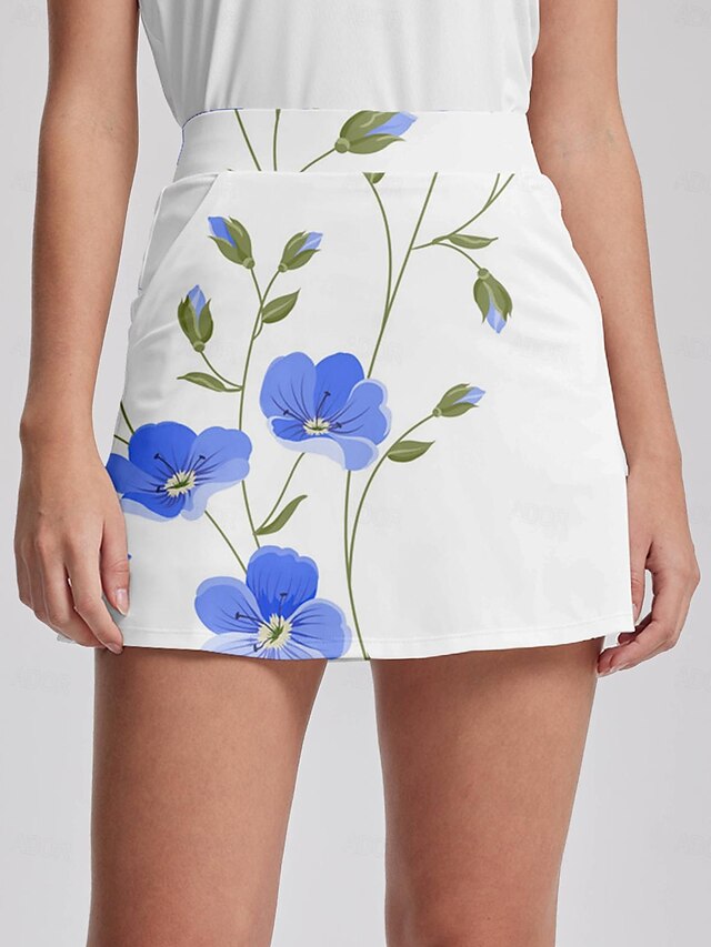  Ropa de Tenis para Mujeres Skirt Golf Azul Royal Prenda Deportiva Floral Outfit