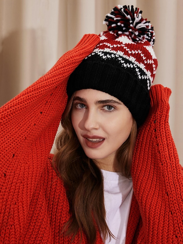  Beanie Hat   Winter Knit  Color Block