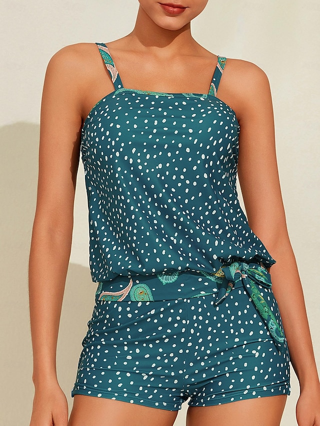  Damen Boho Badeanzug mit Polka Dot Muster