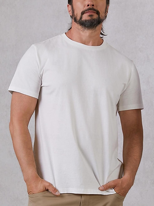  Men's 100% Cotton Crew Neck T-Shirt
