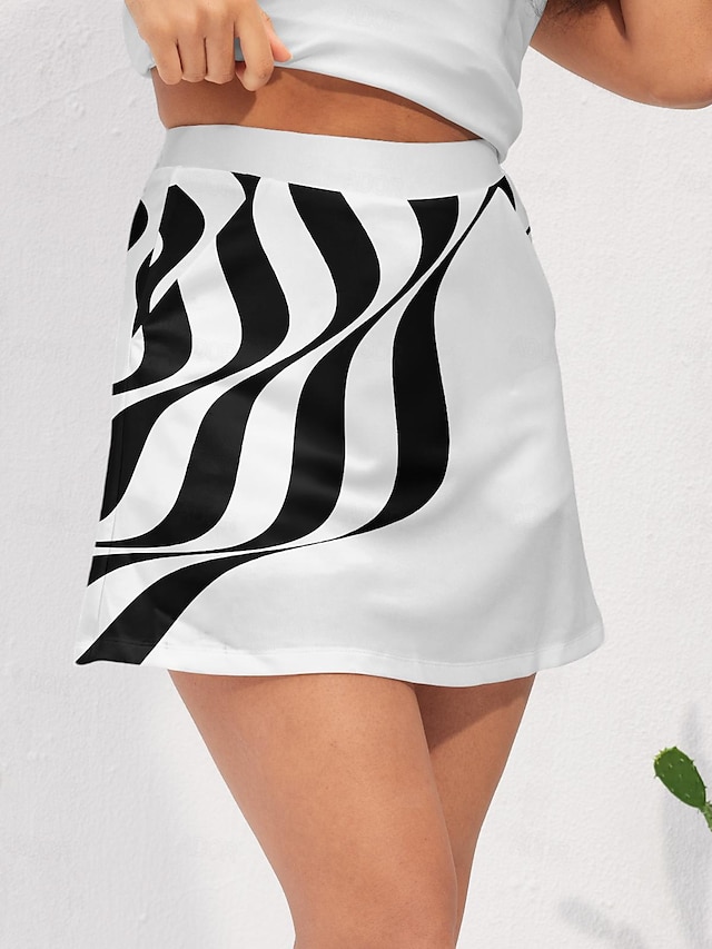  Roupas femininas para tênis e golfe de proteção solar leve  saia branca  elegante