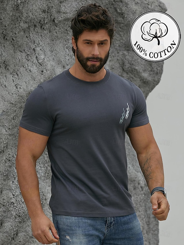  Camiseta de Algodón 100% para Hombres  Diseño Clásico