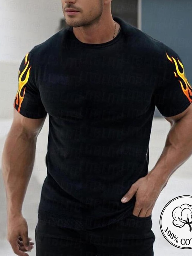  Camiseta de hombre con diseño gráfico y mangas cortas  cómoda y de algodón 100%   S M L XL 2XL