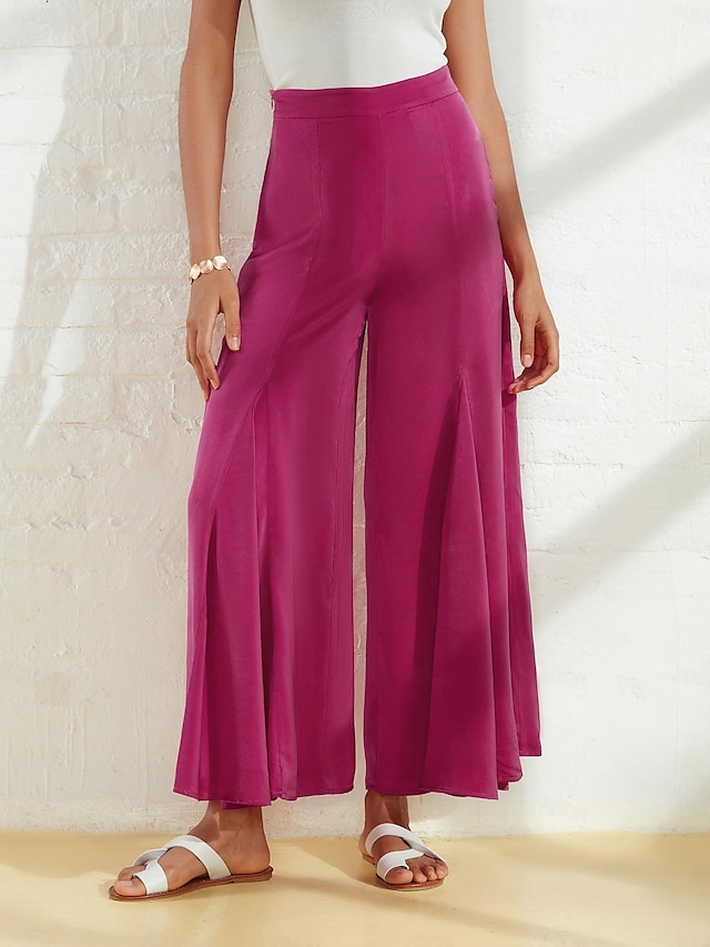  Wide Leg Full Length Pocket Pants