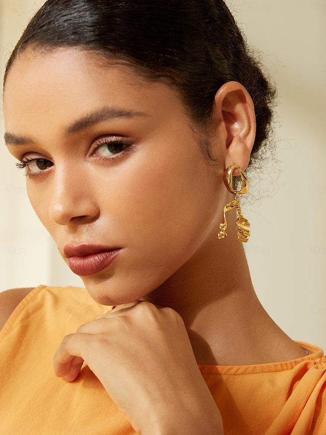  Gold Brass Active Earrings