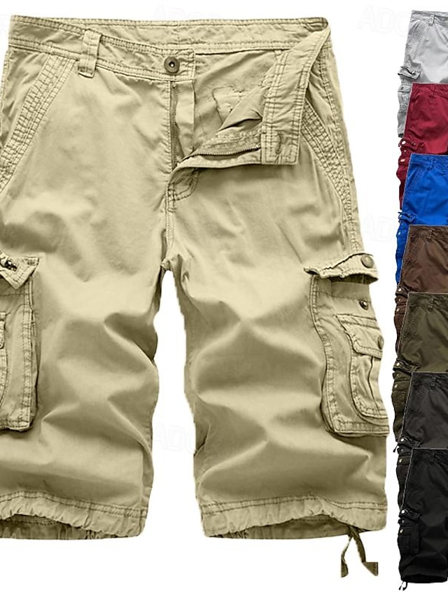  Classic Men's Cargo Shorts Cotton Multi Pocket Streetwear