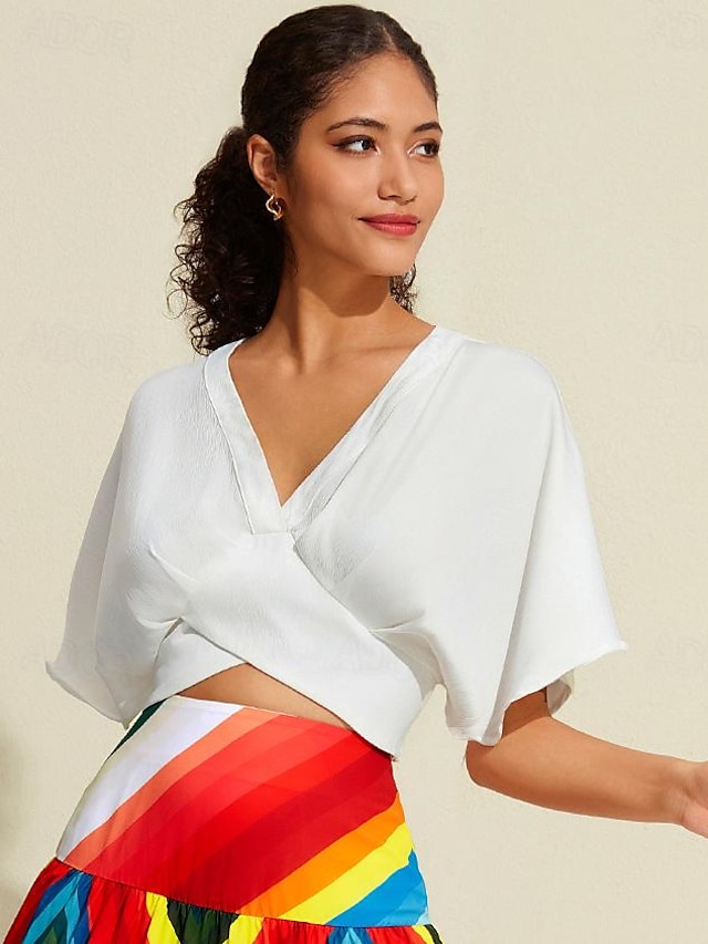  Solid Satin Ruched Crop Top