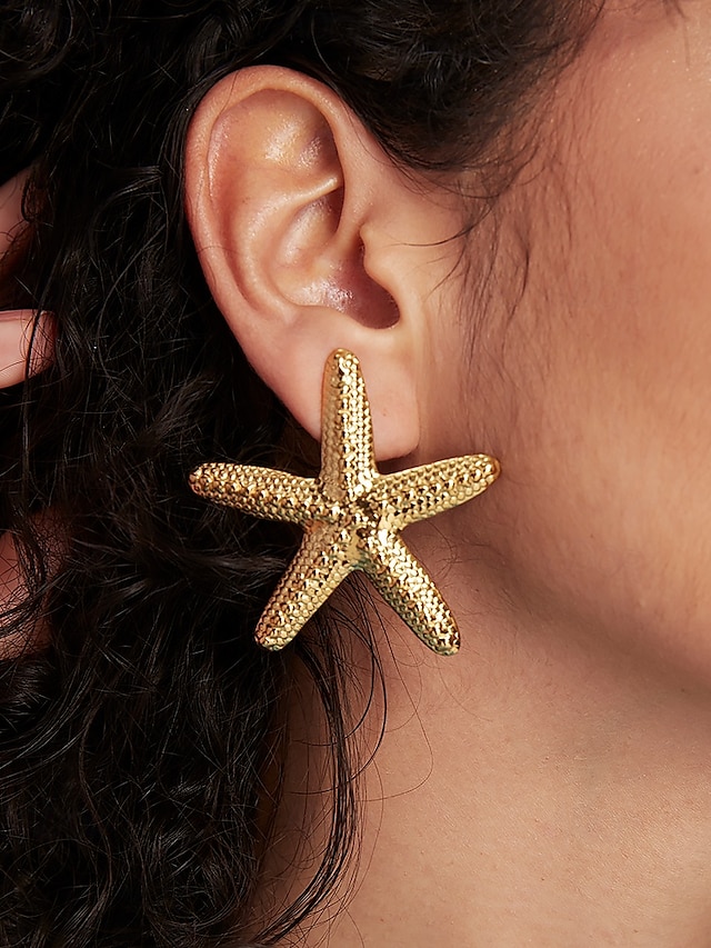  Trendy Stainless Steel Starfish Earrings